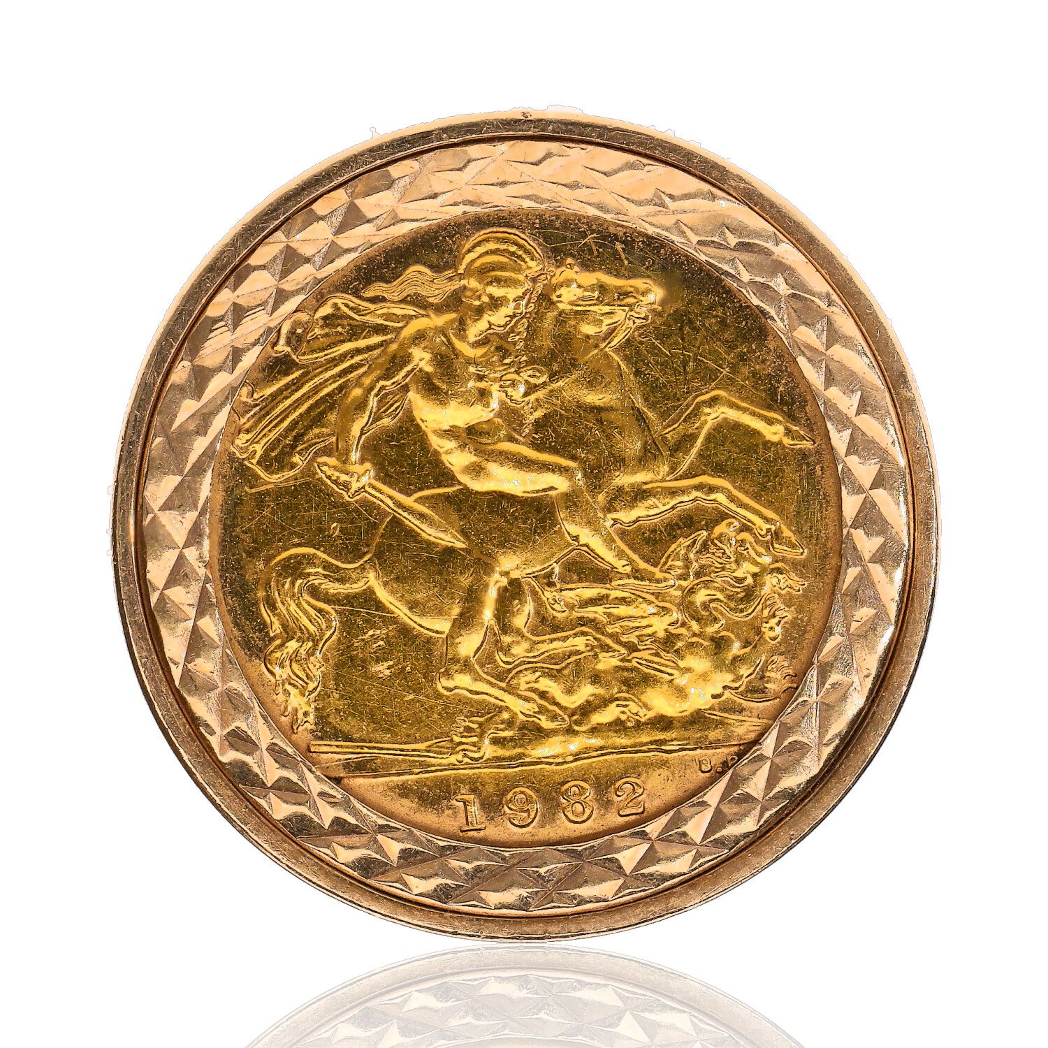 9ct Yellow Gold Square id Half Sovereign Ring Mount | Ramsdens Jewellery