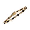 STERLING SILVER GOLD PLATED SAPPHIRE & DIAMOND BRACELET at Ross's Online Art Auctions