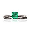 18CT WHITE GOLD EMERALD & DIAMOND RING at Ross's Online Art Auctions