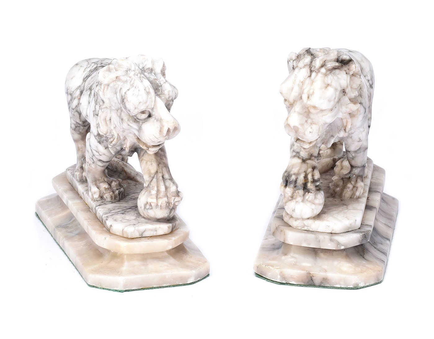PAIR OF ALABASTER IRONS at Ross's Online Art Auctions