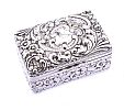 VICTORIAN EMBOSSED SILVER BOX at Ross's Online Art Auctions