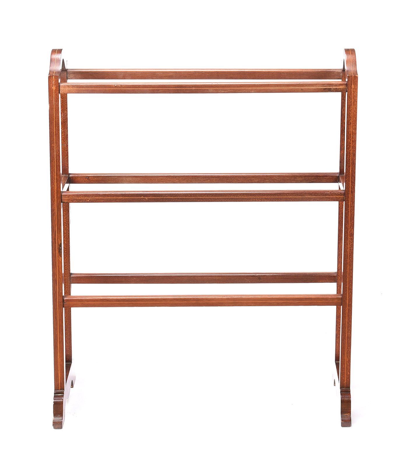 EDWARDIAN INLAID MAHOGANY TOWEL RAIL at Ross's Online Art Auctions