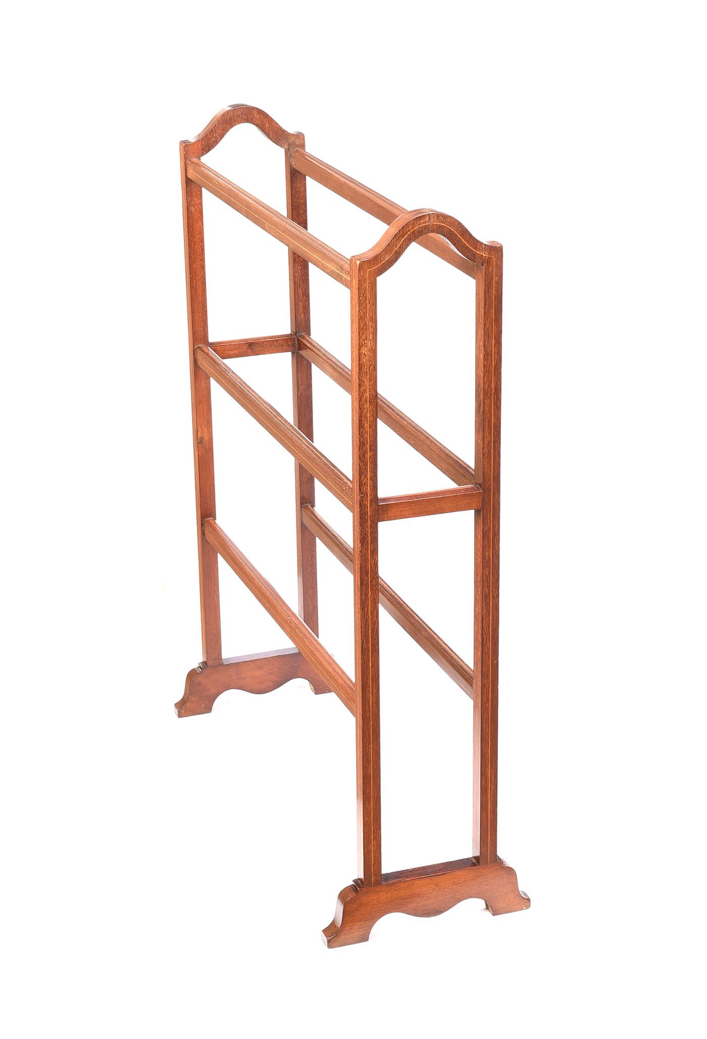 EDWARDIAN INLAID MAHOGANY TOWEL RAIL at Ross's Online Art Auctions
