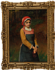 STUDY OF A YOUNG GIRL IN WOODLANDS by Charles Sillem Lidderdale at Ross's Online Art Auctions