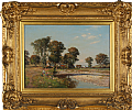 CHILDREN BY A RIVER by William Arthur Carrick at Ross's Online Art Auctions