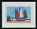 BOATS ON THE SHORE by J.P. Rooney at Ross's Online Art Auctions