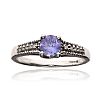 9CT WHITE GOLD TANZANITE & DIAMOND RING at Ross's Online Art Auctions
