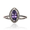 STERLING SILVER TANZANITE & DIAMOND RING at Ross's Online Art Auctions