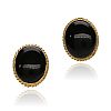 9CT GOLD ONYX EARRINGS at Ross's Online Art Auctions