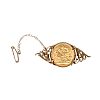 9CT GOLD SOVEREIGN BROOCH at Ross's Online Art Auctions