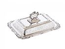 VICTORIAN ENGRAVED SILVER PLATED ENTREE DISH & COVER at Ross's Online Art Auctions