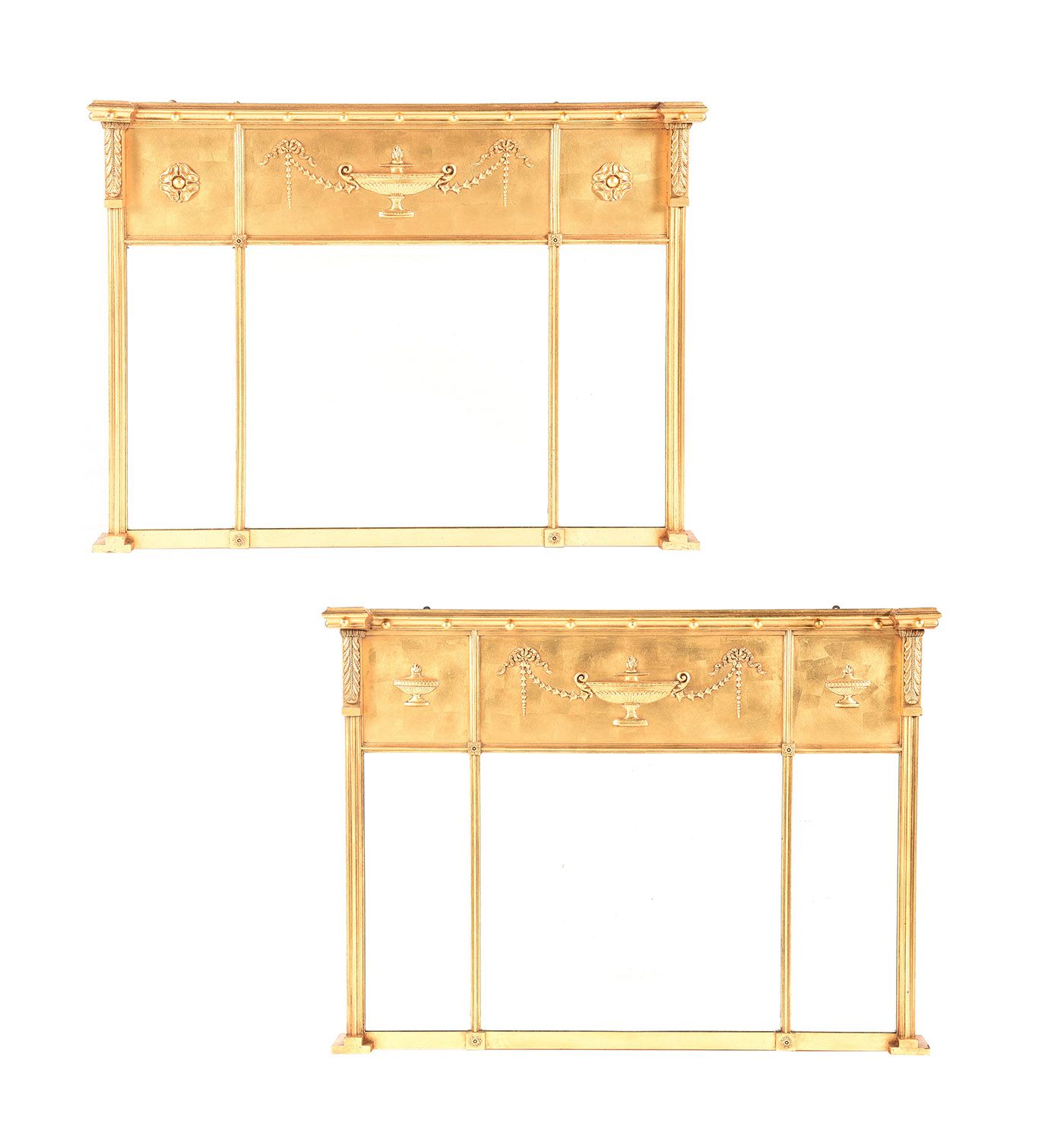 FINE PAIR OF GILT ADAM'S STYLE OVERMANTLES at Ross's Online Art Auctions