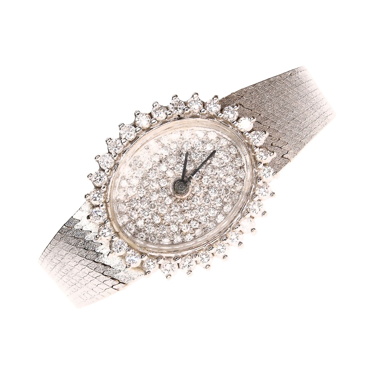 18CT WHITE GOLD DIAMOND WRISTWATCH at Ross's Online Art Auctions