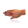 9CT GOLD PINK AGATE RING at Ross's Online Art Auctions