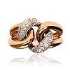 18CT ROSE GOLD DIAMOND KNOT RING at Ross's Online Art Auctions