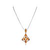 STERLING SILVER AMBER PENDANT & CHAIN at Ross's Online Art Auctions