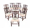 SET OF EIGHT VICTORIAN MAHOGANY PIERCED BACK DINING ROOM CHAIRS at Ross's Online Art Auctions
