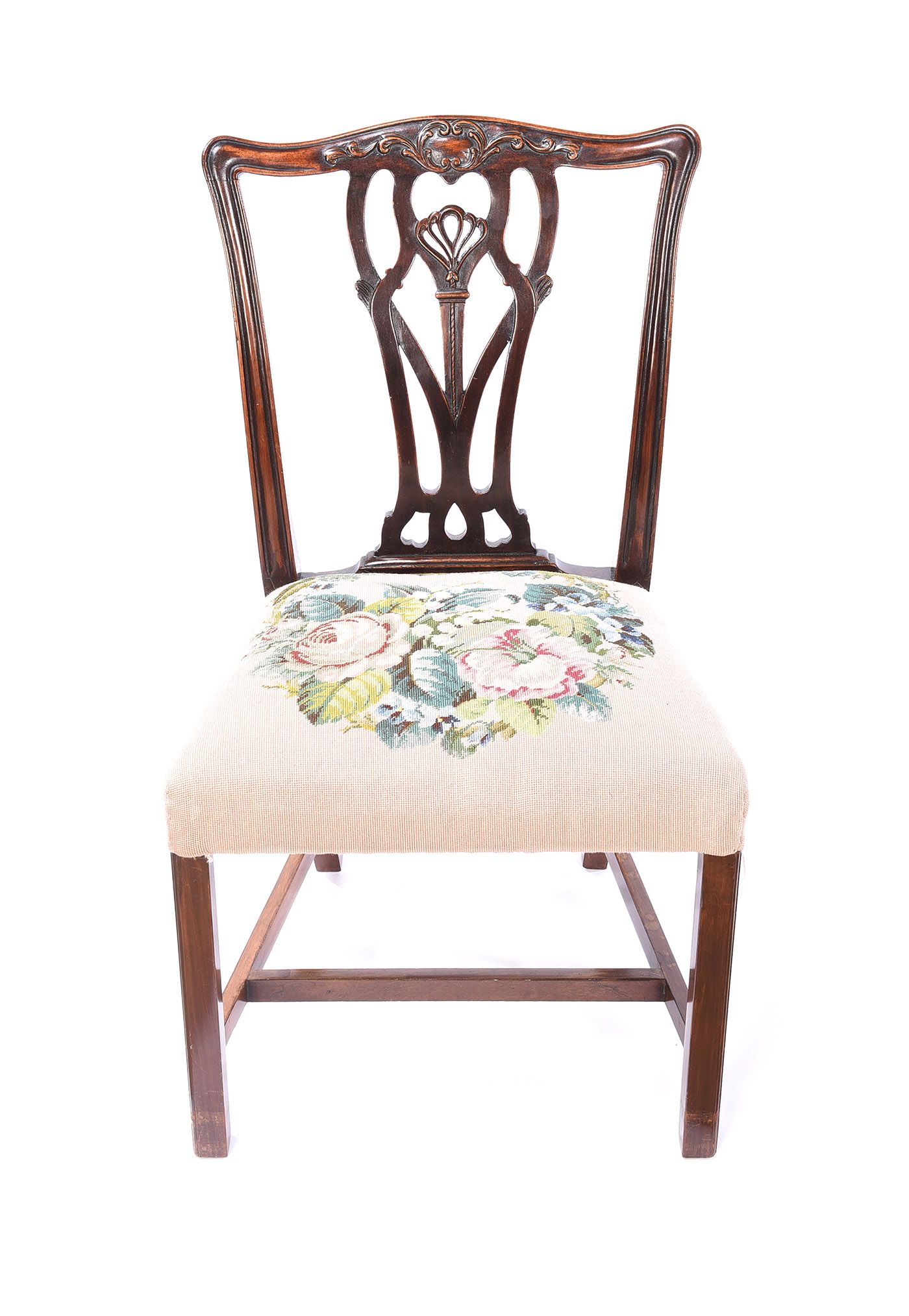 SET OF EIGHT VICTORIAN MAHOGANY PIERCED BACK DINING ROOM CHAIRS at Ross's Online Art Auctions