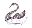 CUT GLASS & SILVER SWAN at Ross's Online Art Auctions