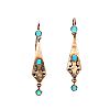 GOLD TURQUOISE EARRINGS at Ross's Online Art Auctions
