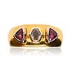 18CT GOLD AMETHYST & DIAMOND RING at Ross's Online Art Auctions