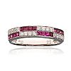18CT WHITE GOLD ART DECO STYLE RUBY & DIAMOND RING at Ross's Online Art Auctions