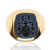 14CT GOLD SARDONYX SIGNET RING at Ross's Online Art Auctions