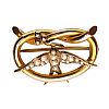 ANTIQUE 9CT GOLD PEARL SWALLOW BROOCH at Ross's Online Art Auctions