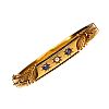 VICTORIAN 15CT GOLD SAPPHIRE & DIAMOND BANGLE at Ross's Online Art Auctions