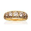 VICTORIAN 18CT GOLD FIVE STONE DIAMOND RING at Ross's Online Art Auctions