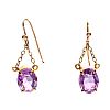 9CT GOLD AMETHYST DROP EARRINGS at Ross's Online Art Auctions
