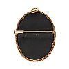 VICTORIAN 12CT GOLD MOUNTED PIETRA DURA BROOCH at Ross's Online Art Auctions
