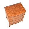 BURR WALNUT BOW FRONT CHEST at Ross's Online Art Auctions