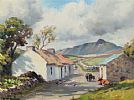 THATCHED COTTAGE IN THE GLENS by Charles McAuley at Ross's Online Art Auctions