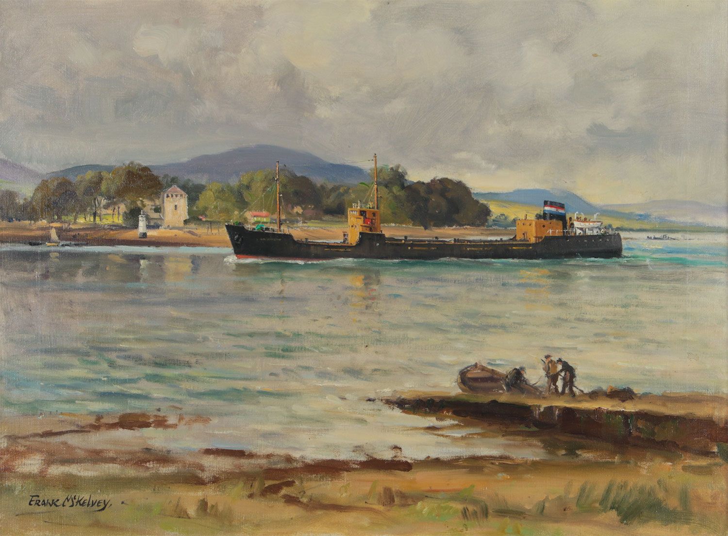 SS BALLYRORY ON THE FOYLE by Frank McKelvey RHA RUA at Ross's Online Art Auctions