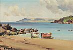 BOATS AT ROCKPORT, COUNTY ANTRIM by Charles McAuley at Ross's Online Art Auctions