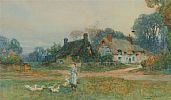 WARWICKSHIRE COTTAGES by George Whyatt at Ross's Online Art Auctions