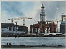 OIL RIG REPAIRS, HARLAND AND WOLFF , BELFAST by Arnold Gardner at Ross's Online Art Auctions