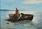 PULLING IN THE NETS by C.A. Shufflebotham at Ross's Online Art Auctions