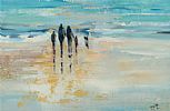 FAMILY BEACH STROLL by Paula McKinney at Ross's Online Art Auctions