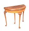 VINTAGE WALNUT TURN OVER LEAF CARD TABLE. at Ross's Online Art Auctions
