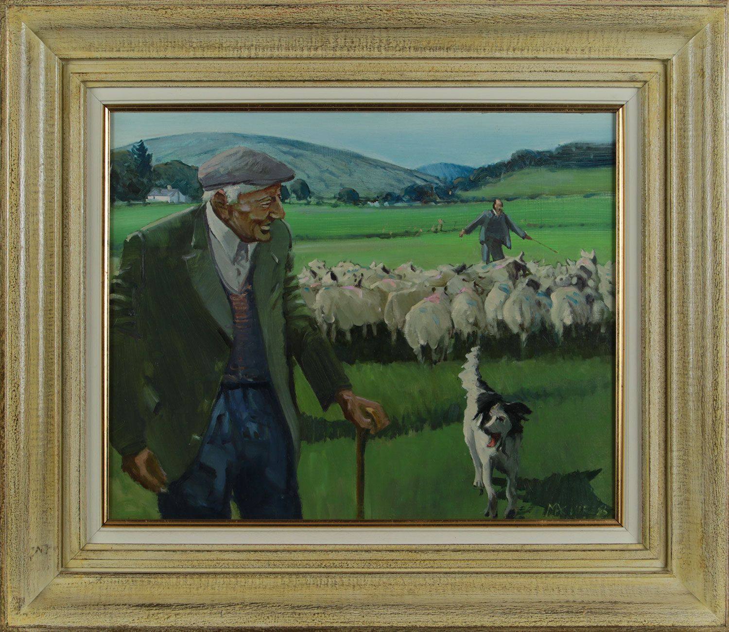 MATTHEW AT CUSHENDUN SHEEP FAIR 1985 by Cecil Maguire RUA at Ross's Online Art Auctions