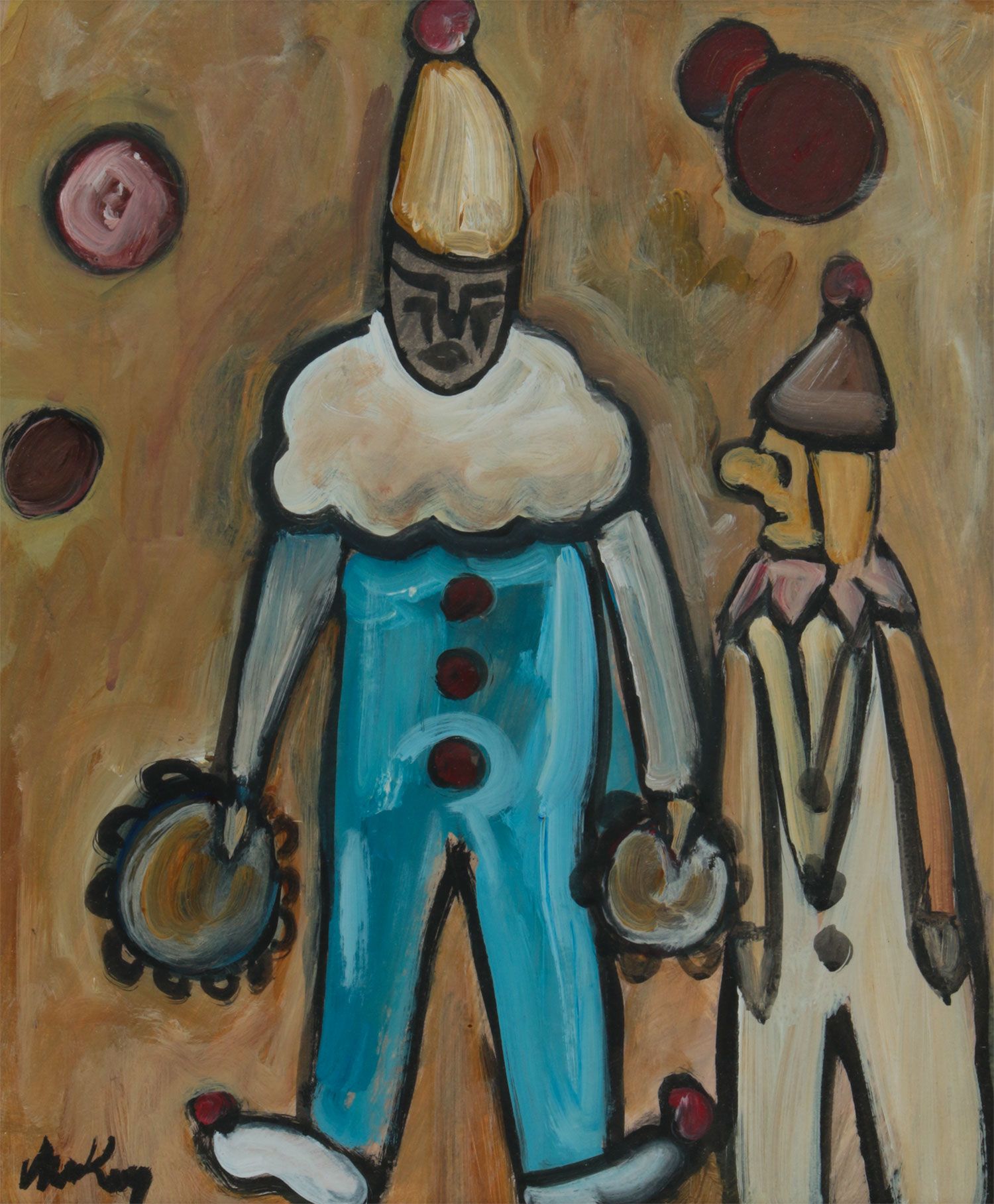 TWO CLOWNS by Markey Robinson at Ross's Online Art Auctions