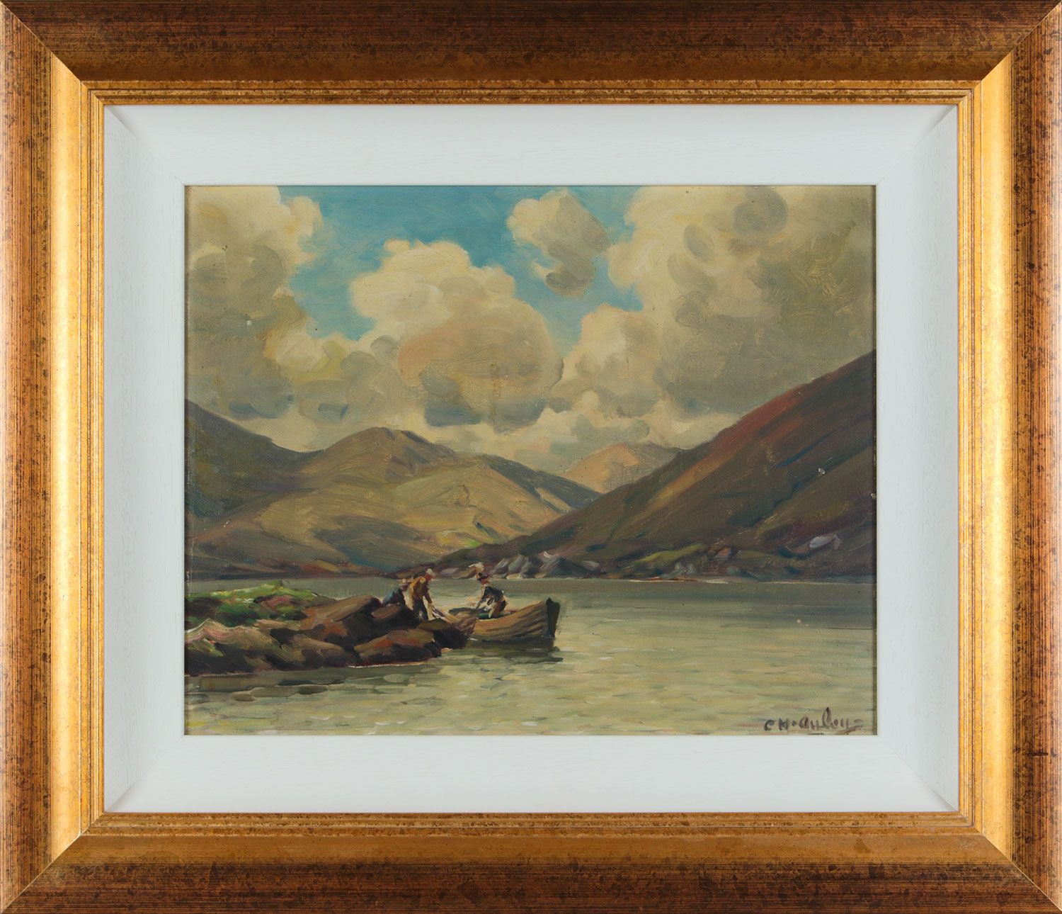 FISHERMEN, COUNTY GALWAY by Charles McAuley at Ross's Online Art Auctions