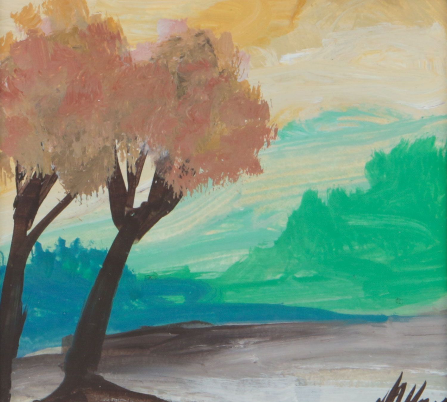 TWO TREES IN A LANDSCAPE by Markey Robinson at Ross's Online Art Auctions