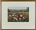 LANDSCAPE WITH DAISIES AND POPPIES by Les Jones ARUA at Ross's Online Art Auctions