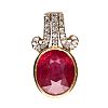 18CT GOLD RUBY & DIAMOND PENDANT at Ross's Online Art Auctions