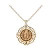 9CT GOLD DIAMOND MOUNTED COIN PENDANT & CHAIN at Ross's Online Art Auctions