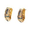 18CT GOLD SAPPHIRE & DIAMOND EARRINGS at Ross's Online Art Auctions