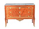 TWENTIETH CENTURY INLAID MAHOGANY MARBLE TOP CHEST at Ross's Online Art Auctions